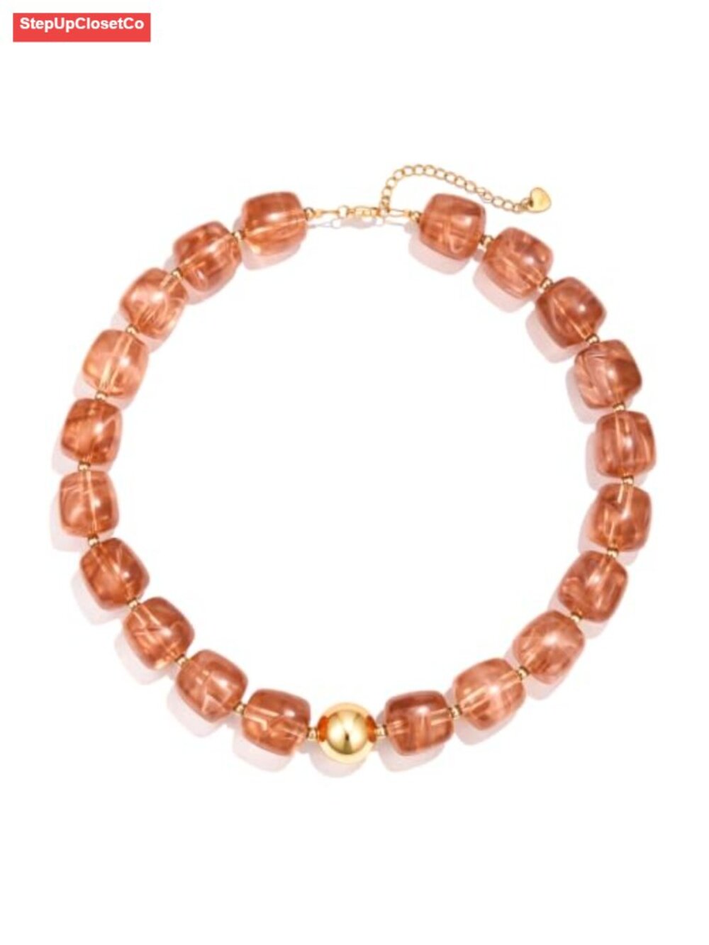 Chunky Resin Beaded Choker Necklace Boho Beach Adjustable Statement Jewelry